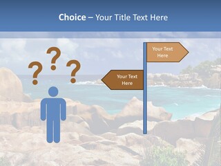 A Rocky Beach With Blue Water And White Clouds PowerPoint Template