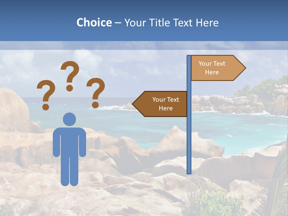 A Rocky Beach With Blue Water And White Clouds PowerPoint Template