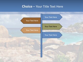 A Rocky Beach With Blue Water And White Clouds PowerPoint Template