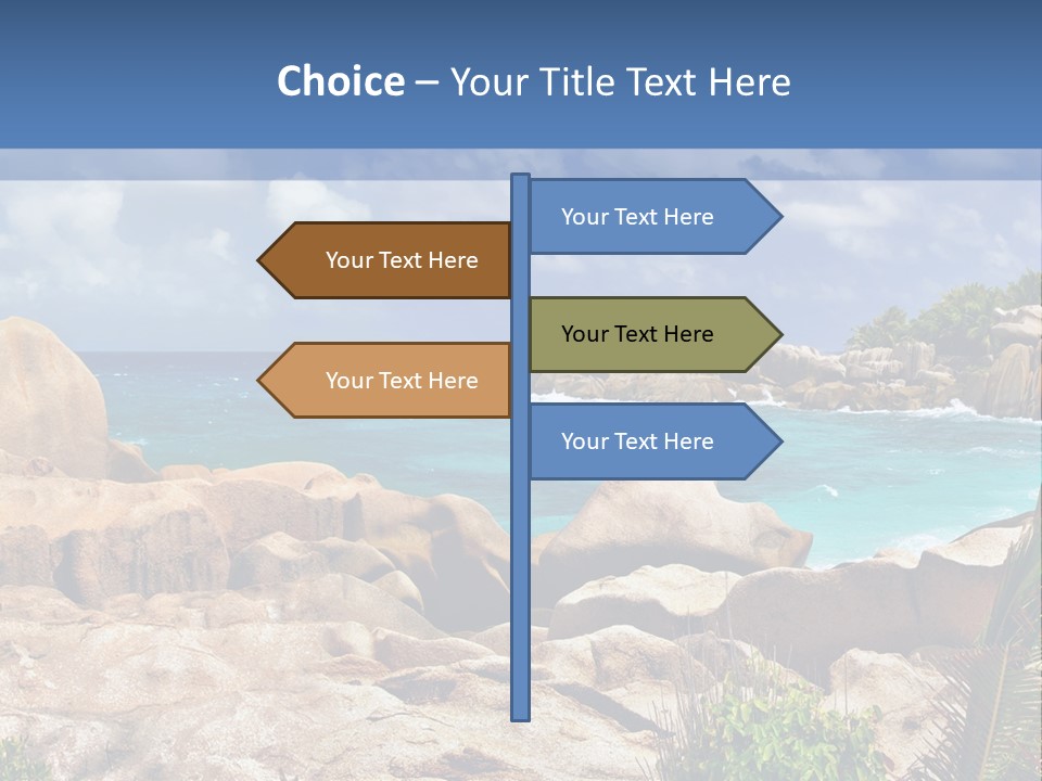 A Rocky Beach With Blue Water And White Clouds PowerPoint Template