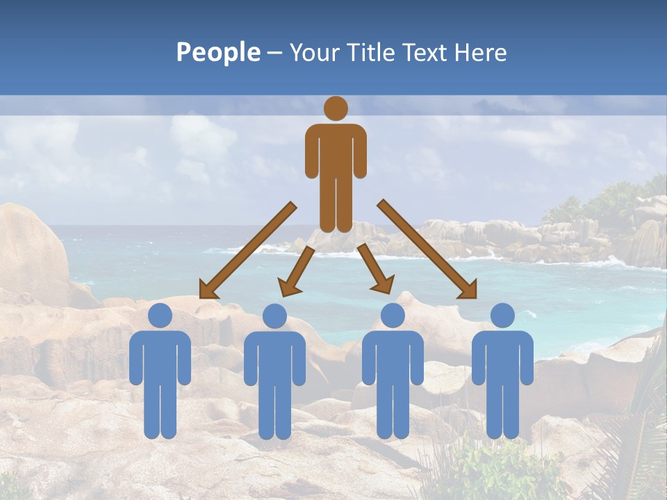 A Rocky Beach With Blue Water And White Clouds PowerPoint Template