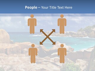 A Rocky Beach With Blue Water And White Clouds PowerPoint Template