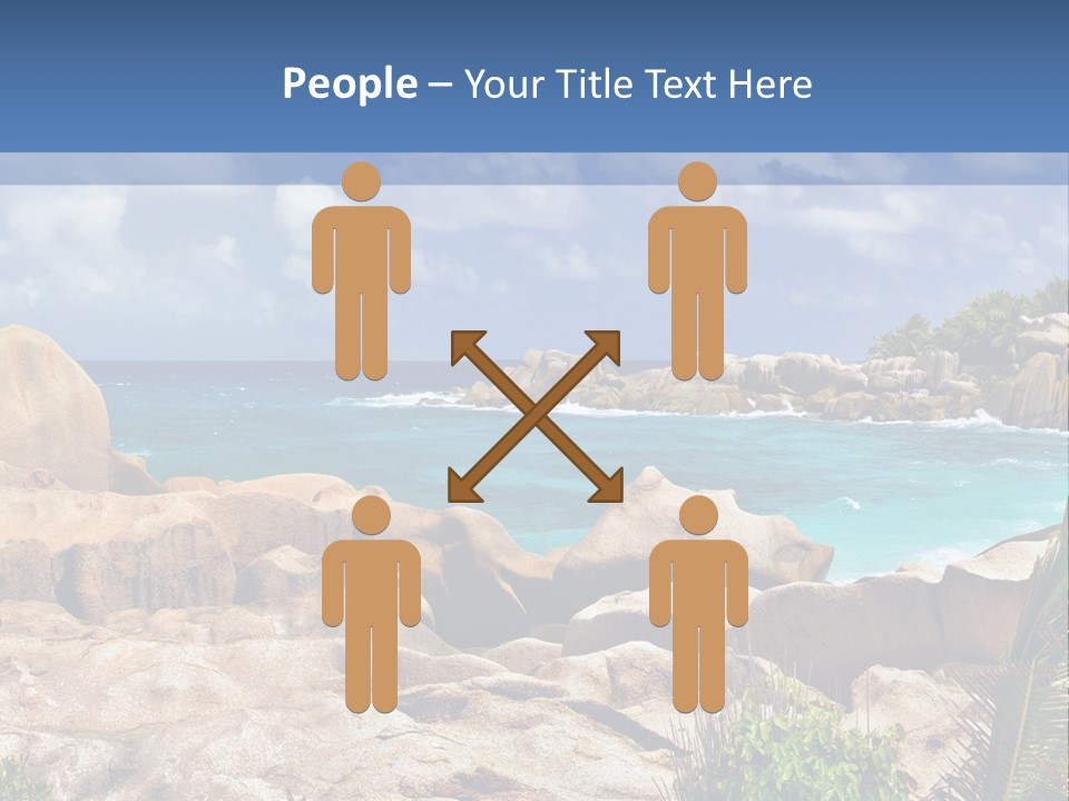 A Rocky Beach With Blue Water And White Clouds PowerPoint Template