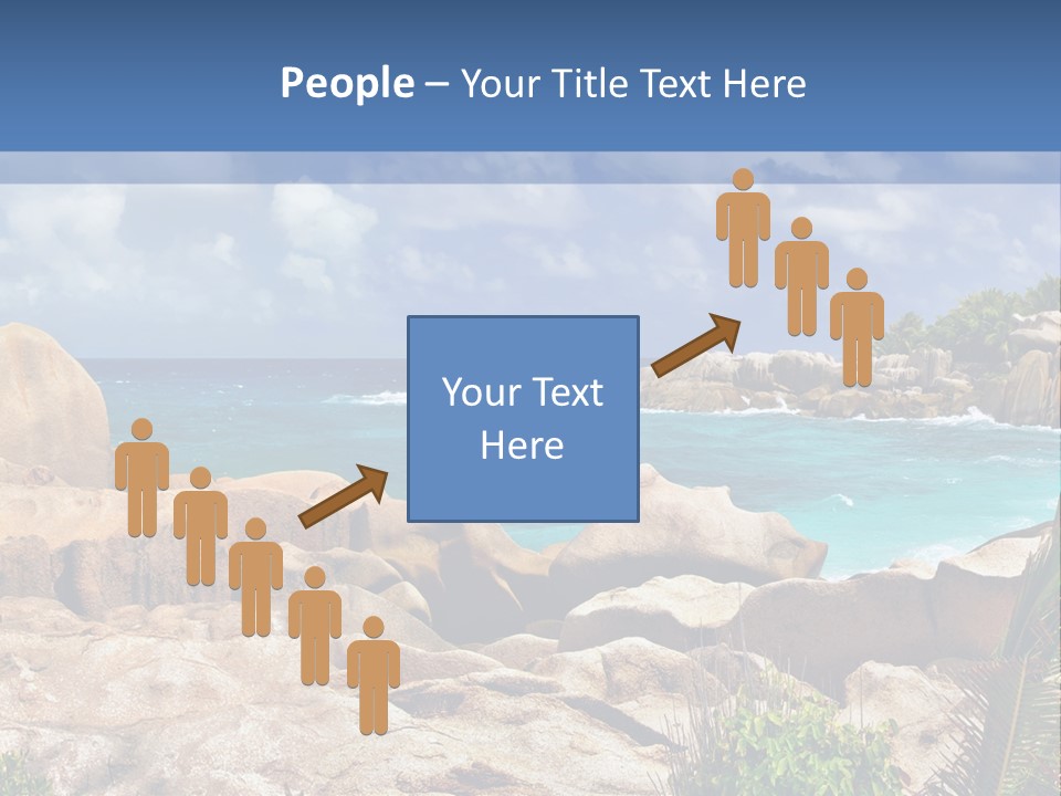 A Rocky Beach With Blue Water And White Clouds PowerPoint Template