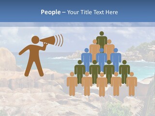A Rocky Beach With Blue Water And White Clouds PowerPoint Template