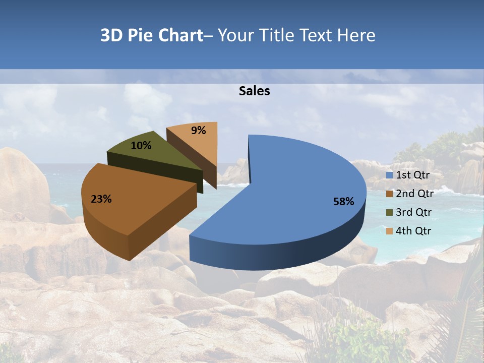 A Rocky Beach With Blue Water And White Clouds PowerPoint Template