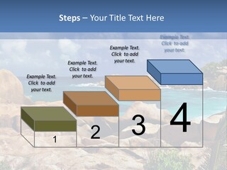 A Rocky Beach With Blue Water And White Clouds PowerPoint Template