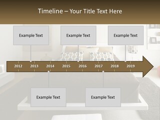 A Bedroom With A Large Bed And A Brown Blanket PowerPoint Template