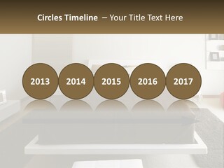 A Bedroom With A Large Bed And A Brown Blanket PowerPoint Template