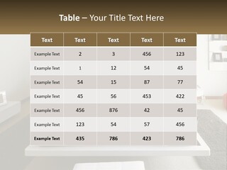 A Bedroom With A Large Bed And A Brown Blanket PowerPoint Template