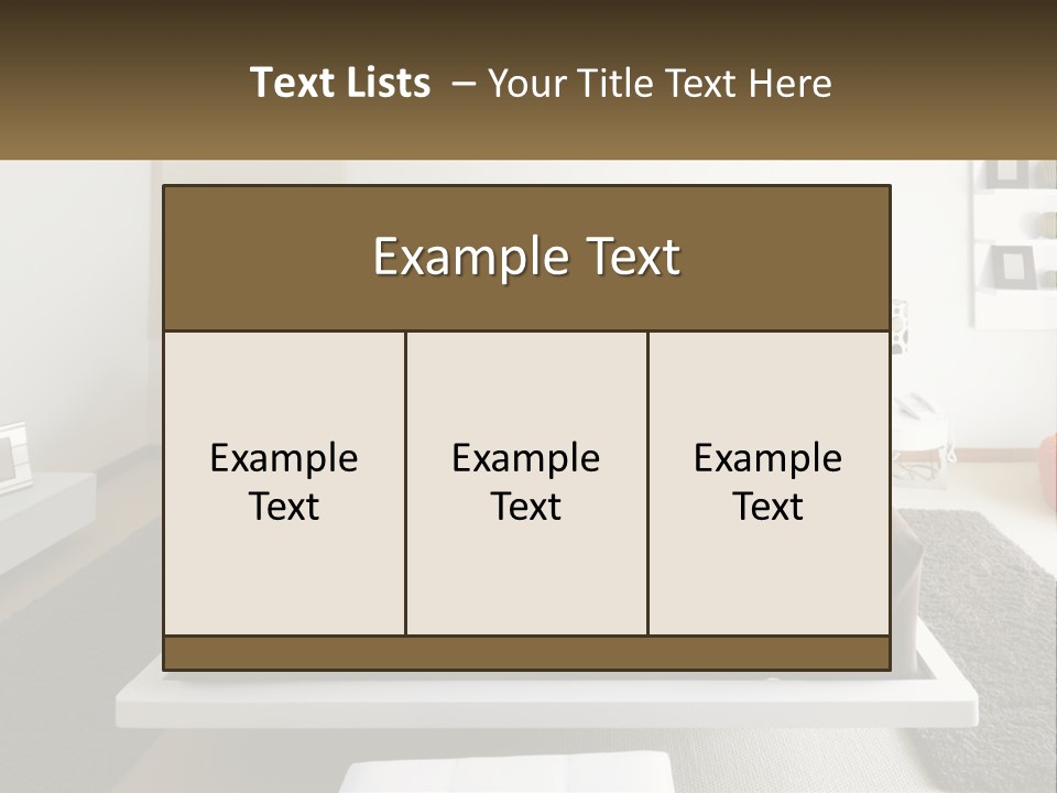 A Bedroom With A Large Bed And A Brown Blanket PowerPoint Template