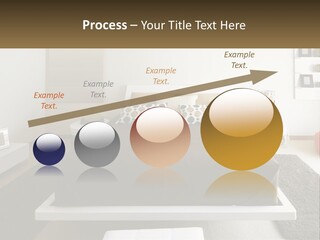 A Bedroom With A Large Bed And A Brown Blanket PowerPoint Template