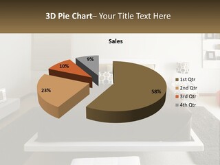 A Bedroom With A Large Bed And A Brown Blanket PowerPoint Template