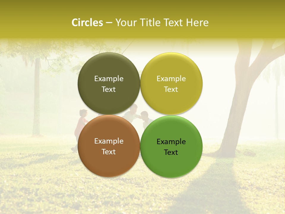 A Group Of Children Playing In A Park PowerPoint Template