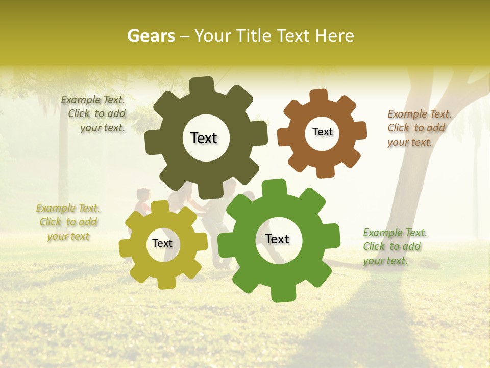 A Group Of Children Playing In A Park PowerPoint Template