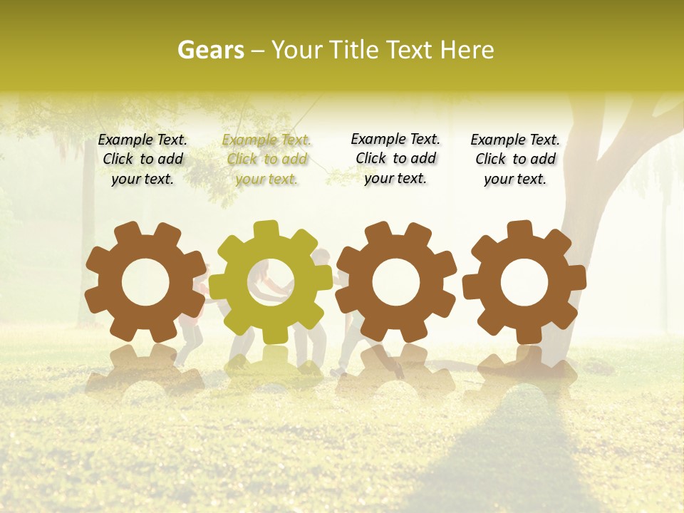 A Group Of Children Playing In A Park PowerPoint Template