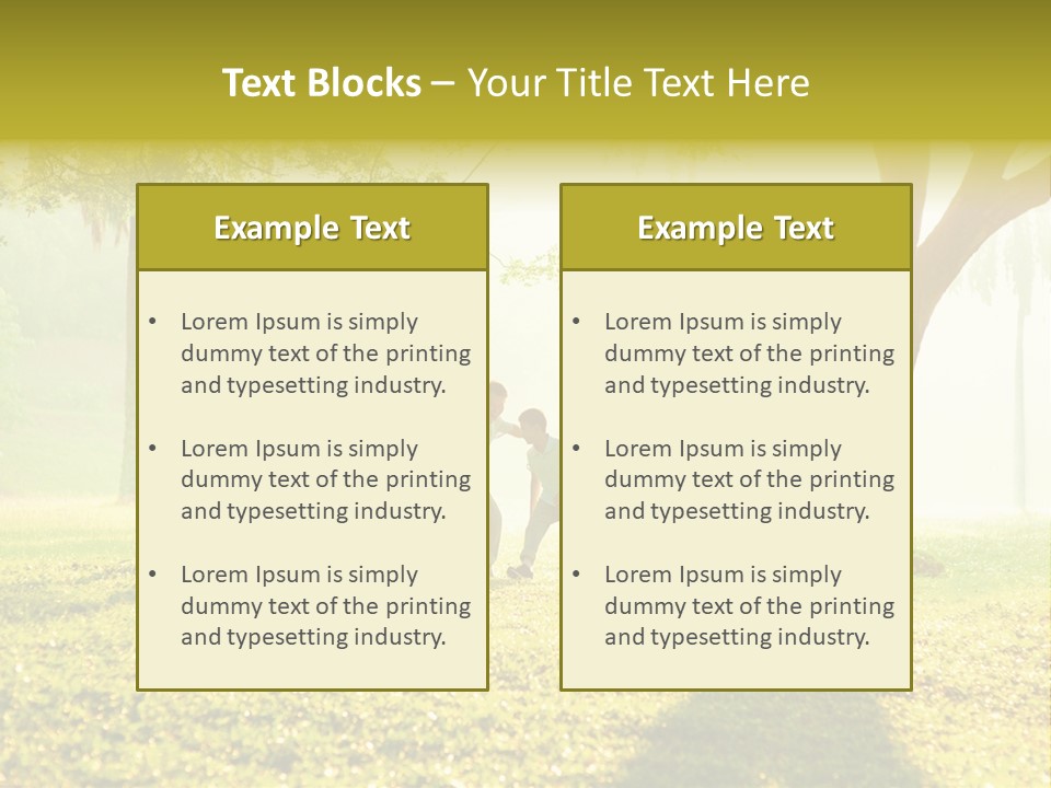A Group Of Children Playing In A Park PowerPoint Template