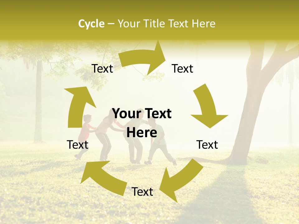 A Group Of Children Playing In A Park PowerPoint Template