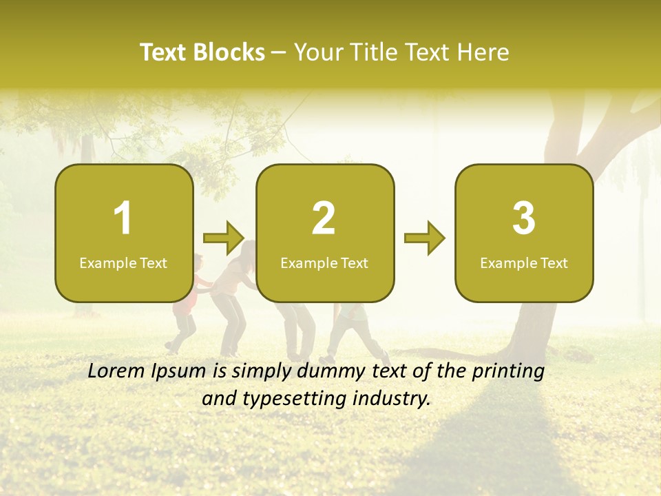 A Group Of Children Playing In A Park PowerPoint Template
