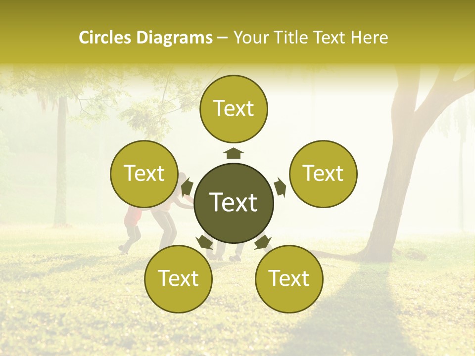 A Group Of Children Playing In A Park PowerPoint Template