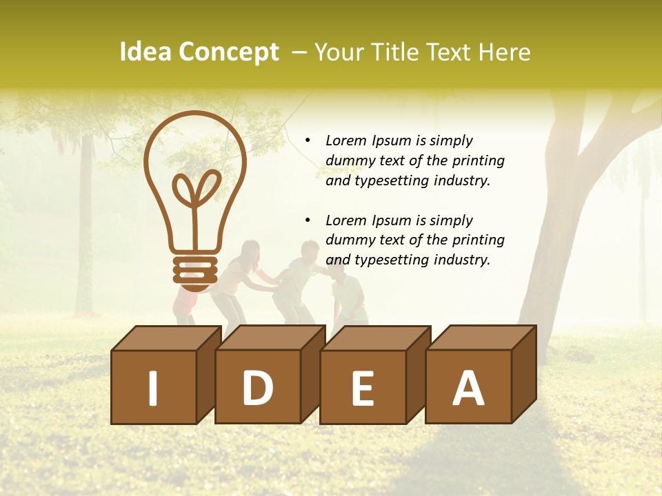 A Group Of Children Playing In A Park PowerPoint Template