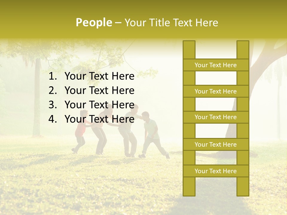 A Group Of Children Playing In A Park PowerPoint Template