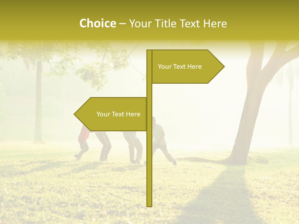 A Group Of Children Playing In A Park PowerPoint Template