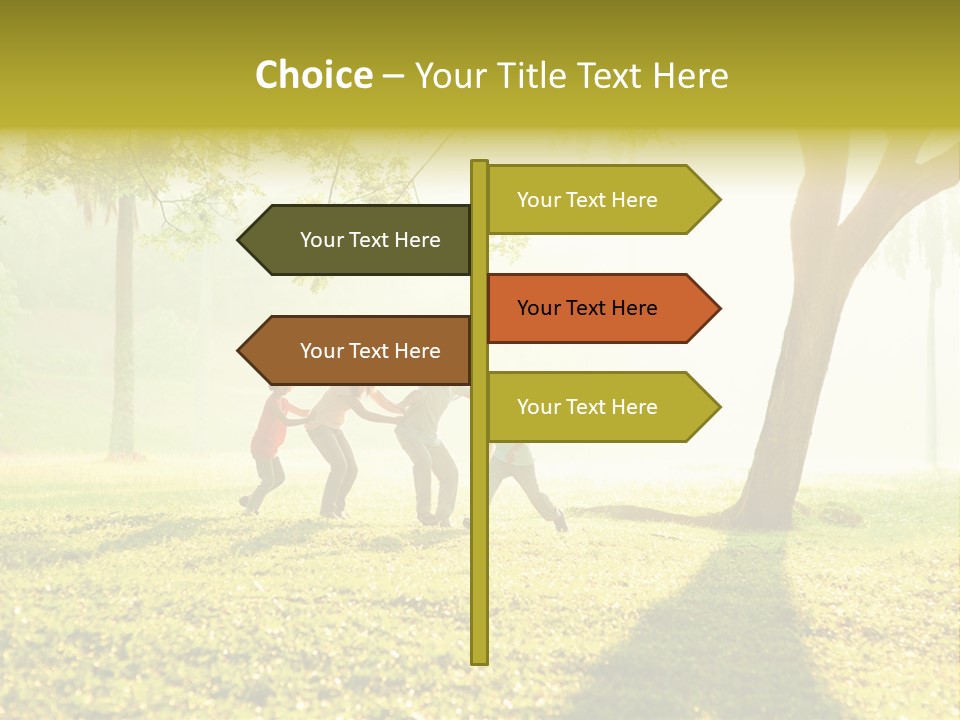 A Group Of Children Playing In A Park PowerPoint Template