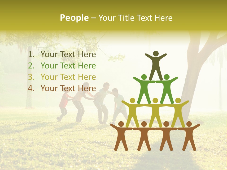 A Group Of Children Playing In A Park PowerPoint Template