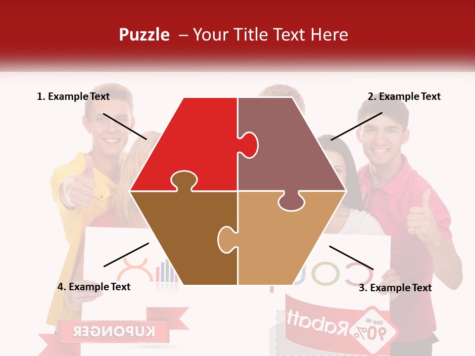 A Group Of People Holding Up A Sign PowerPoint Template