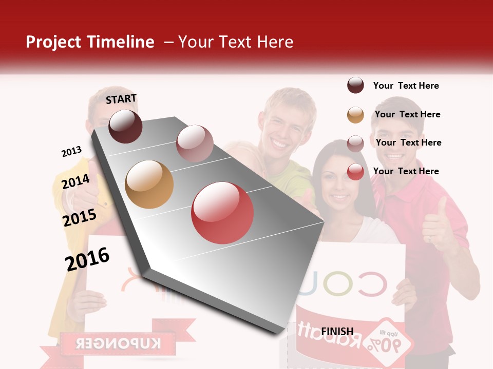 A Group Of People Holding Up A Sign PowerPoint Template