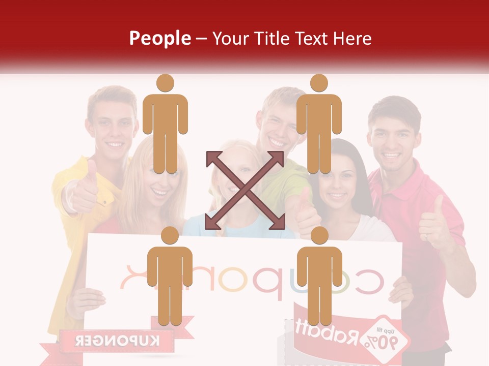 A Group Of People Holding Up A Sign PowerPoint Template