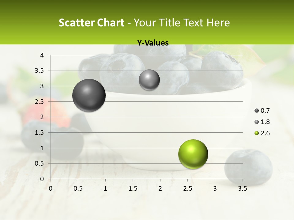 A White Bowl Filled With Blueberries On Top Of A Wooden Table PowerPoint Template