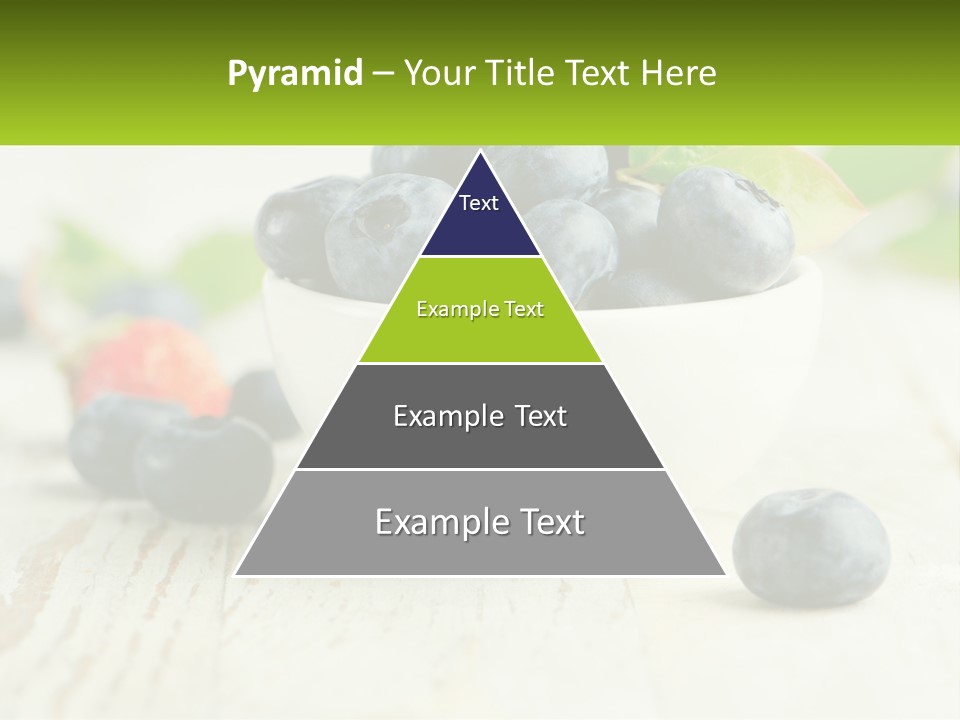 A White Bowl Filled With Blueberries On Top Of A Wooden Table PowerPoint Template