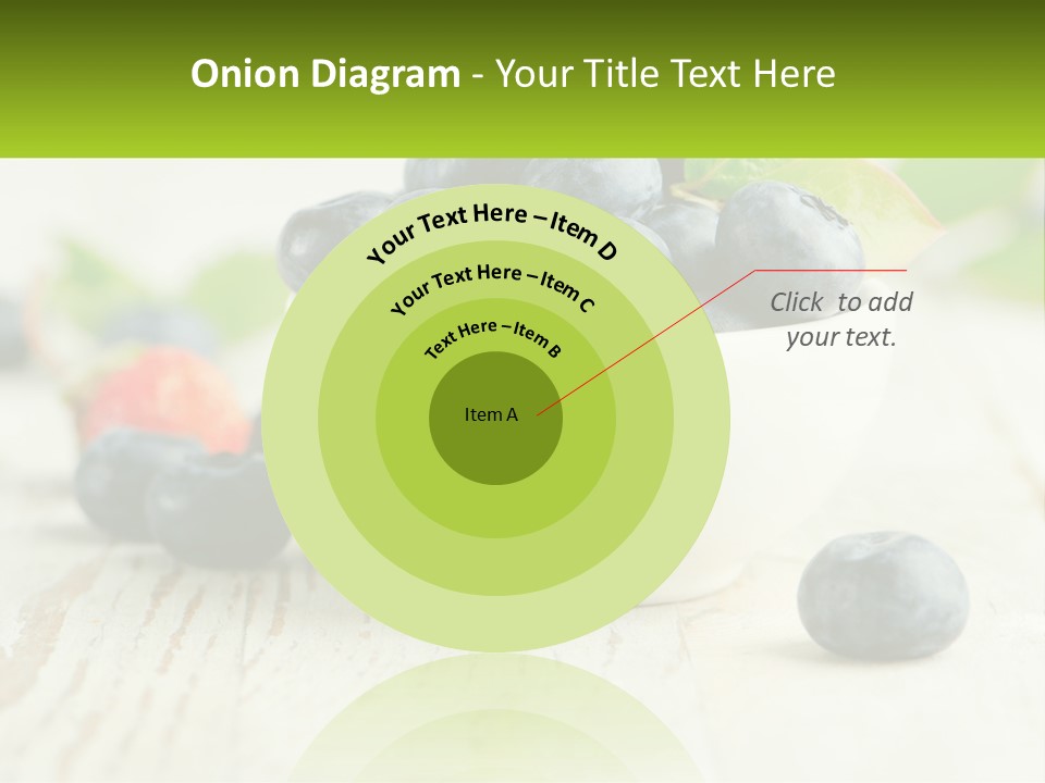 A White Bowl Filled With Blueberries On Top Of A Wooden Table PowerPoint Template