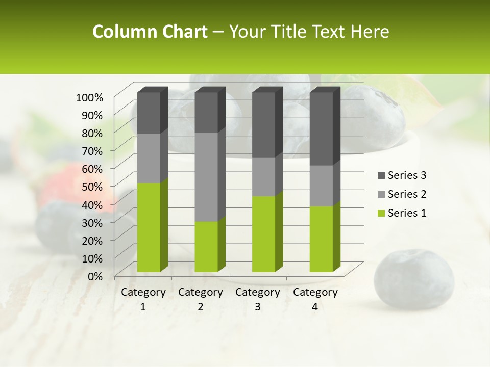 A White Bowl Filled With Blueberries On Top Of A Wooden Table PowerPoint Template