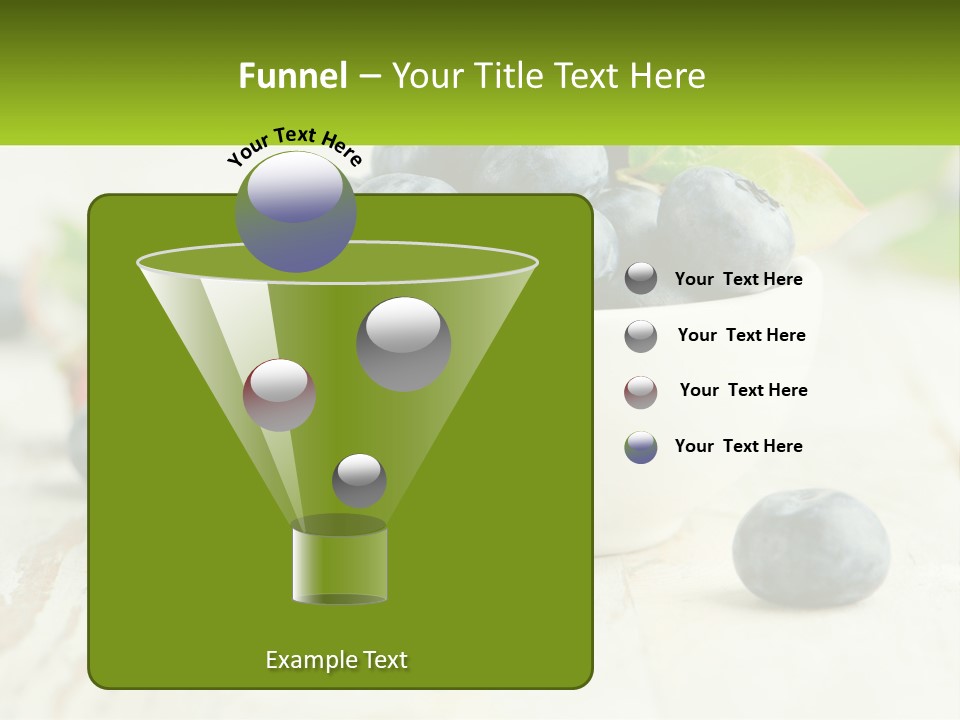 A White Bowl Filled With Blueberries On Top Of A Wooden Table PowerPoint Template