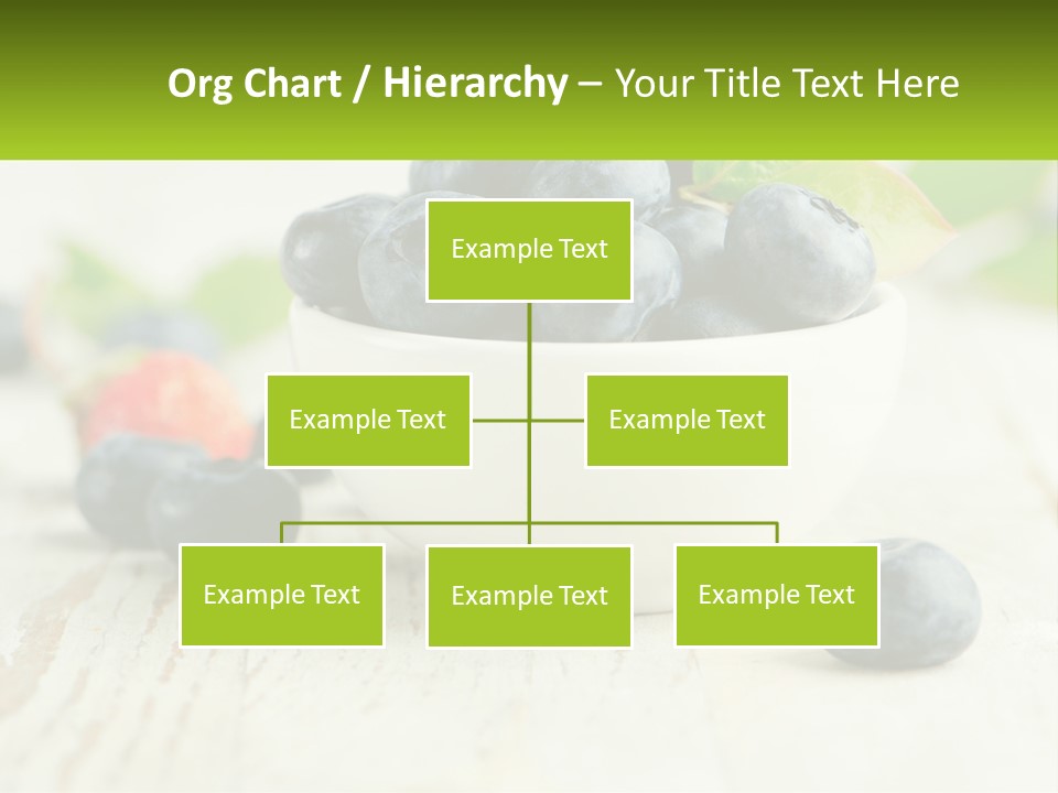 A White Bowl Filled With Blueberries On Top Of A Wooden Table PowerPoint Template