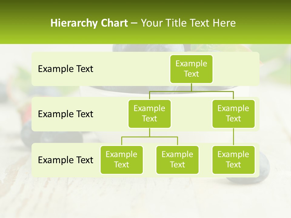 A White Bowl Filled With Blueberries On Top Of A Wooden Table PowerPoint Template