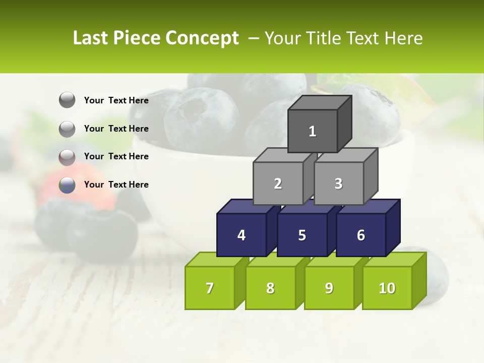 A White Bowl Filled With Blueberries On Top Of A Wooden Table PowerPoint Template