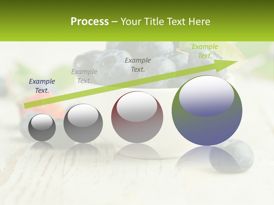 A White Bowl Filled With Blueberries On Top Of A Wooden Table PowerPoint Template
