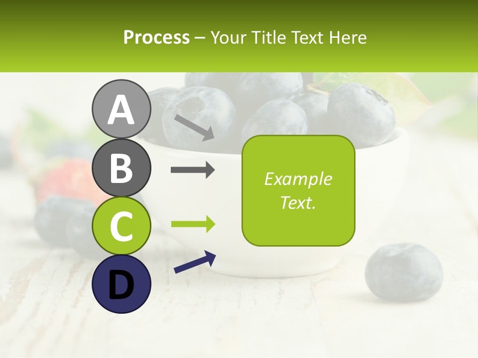 A White Bowl Filled With Blueberries On Top Of A Wooden Table PowerPoint Template