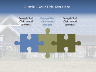 A Farm With Horses And A House With A Solar Panel On The Roof PowerPoint Template