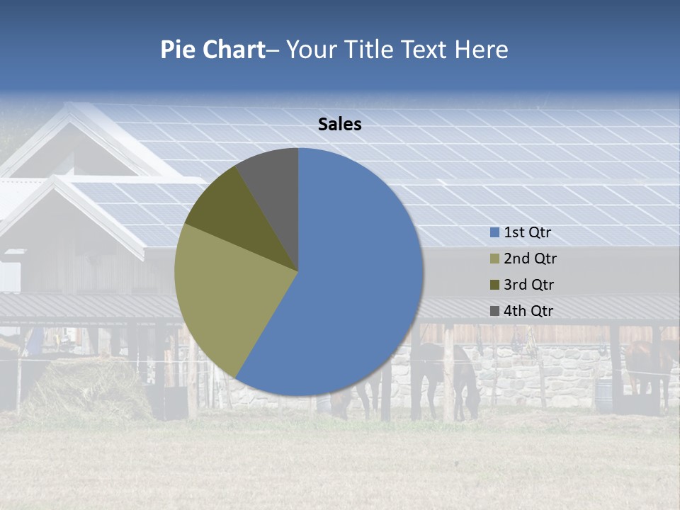 A Farm With Horses And A House With A Solar Panel On The Roof PowerPoint Template
