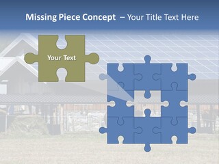 A Farm With Horses And A House With A Solar Panel On The Roof PowerPoint Template