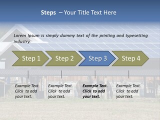 A Farm With Horses And A House With A Solar Panel On The Roof PowerPoint Template