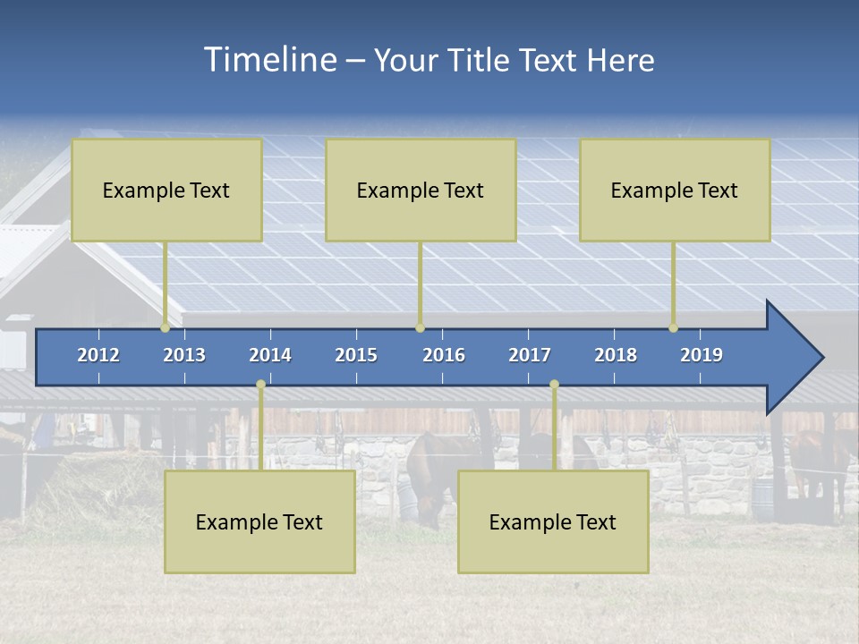 A Farm With Horses And A House With A Solar Panel On The Roof PowerPoint Template