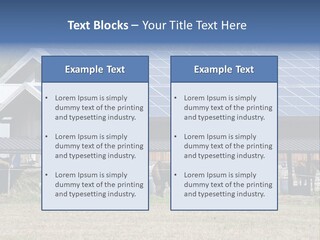 A Farm With Horses And A House With A Solar Panel On The Roof PowerPoint Template