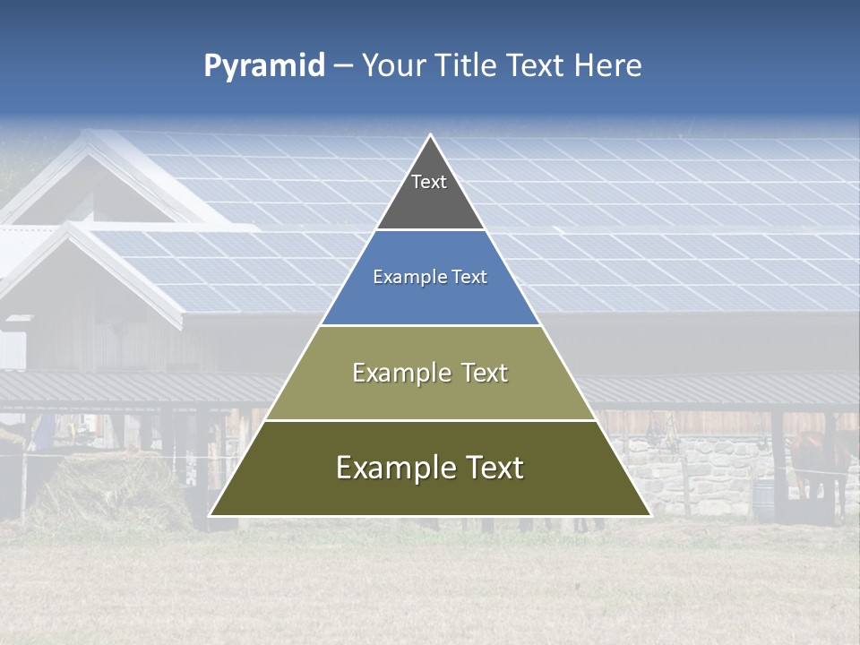 A Farm With Horses And A House With A Solar Panel On The Roof PowerPoint Template