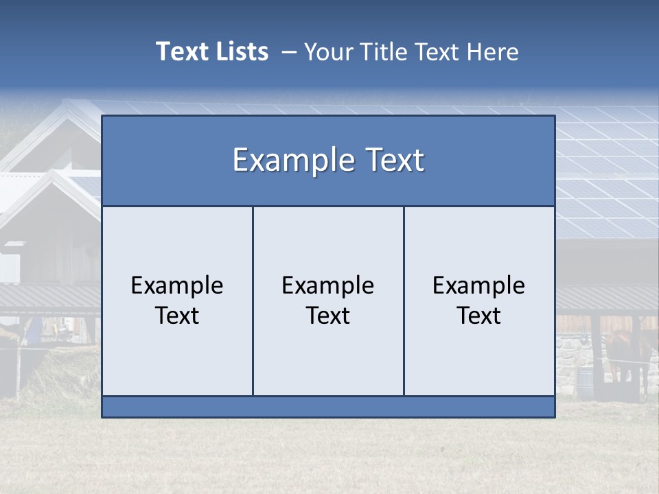 A Farm With Horses And A House With A Solar Panel On The Roof PowerPoint Template